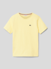 Lacoste T-shirt met labelstitching Lichtgeel