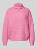 Only Regular Fit Strickpullover mit Troyer-Kragen Modell 'BAKER' Pink