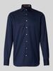 OLYMP SIGNATURE SLIM FIT Slim fit vrijetijdsoverhemd met kentkraag, model 'Savio' Marineblauw