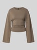Gina Tricot Longsleeve mit Rundhalsausschnitt Taupe