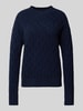 Christian Berg Woman Gebreide kasjmier pullover met ronde hals Donkerblauw