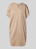 FREE/QUENT Knielange jurk met stretch, model 'Xenia' Taupe