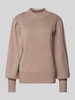 YAS Gebreide pullover met opstaande kraag, model 'FONNY' Taupe