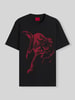 HUGO t-shirt o kroju regular fit z czystej bawełny model 'Daffilo' Czarny