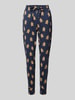 Jake*s Casual Tapered Fit Pyjama-Hose mit Motiv-Print Dunkelblau