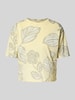 JAKE*S STUDIO WOMAN T-Shirt mit geripptem Rundhalsausschnitt Pastellgelb