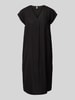 Soyaconcept Knielanges Kleid mit V-Ausschnitt Modell 'Ina' Black