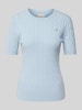 Gant T-Shirt in Strick-Optik Hellblau