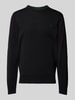 Lacoste Strickpullover aus reiner Wolle mit Logo-Patch Black