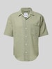 Only & Sons Relaxed Fit Freizeithemd aus Baumwoll-Leinen-Mix Modell 'CAIDEN' Hellgruen