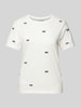 ICHI T-Shirt mit Motiv-Stitching Modell 'CAMINO' Weiss