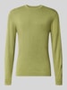 MCNEAL Strickpullover mit geripptem Rundhalsausschnitt Oliv Melange