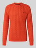 MCNEAL Slim Fit Strickpullover aus reiner Baumwolle Dunkelorange