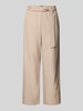 comma Straight leg stoffen broek met verkort model Taupe