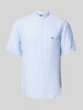 Fynch-Hatton Regular Fit Freizeithemd aus Leinen mit Maokragen Modell 'Summer' Hellblau Melange