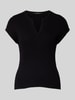 OPUS T-Shirt mit V-Ausschnitt Modell 'Polinna' Black