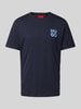 HUGO T-Shirt mit Label-Print Modell 'Dimoniti' Marine