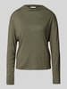 s.Oliver RED LABEL Loose Fit Langarmshirt aus gebürstetem Jerseystrick mit Inside-Out-Nähten Khaki