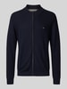 Fynch-Hatton Gebreid jack met logostitching Marineblauw