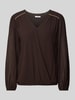 ZABAIONE Blouse met V-hals model 'Be44rtaa' Donkerbruin