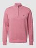 Fynch-Hatton Strickpullover mit Label-Stitching Modell 'Troyer' Rosé