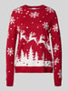 Vila Strickpullover mit Rundhalsausschnitt Modell 'SNOWI' Rot