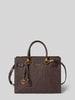 Liu Jo White Tote Bag mit Allover-Logo-Detail Modell 'Manhattan' Dunkelbraun