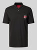 HUGO Regular fit poloshirt met labelprint en -stitching Zwart