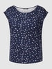 Montego T-shirt met all-over motiefprint Donkerblauw