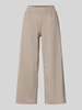 ICHI Wide leg stoffen broek met bandplooien, model 'Kate' Beige