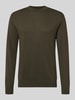 Selected sweter o kroju regular fit z czystej bawełny model 'TORINO' Ciemnozielony