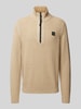 Lerros Gebreide pullover met opstaande kraag Beige