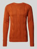 Lindbergh Gebreide pullover met kabelpatroon Oranje