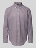 Christian Berg Men Regular Fit Business-Hemd mit Button-Down-Kragen Aubergine