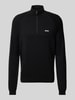 BOSS Green Strickpullover mit Label-Print Modell 'Perform-Max' Black