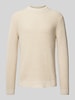 Jack & Jones Premium Strickpullover mit gerippten Abschlüssen Modell 'VIGGO' Offwhite