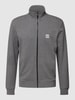 BOSS Orange Bluza rozpinana z naszywką z logo model ‘Zestart’ Szary