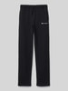 CHAMPION Straight Leg Sweatpants mit Label-Stitching Black