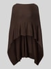 COMMA poncho in relaxed fit van viscosemix in tricotlook Donkerbruin