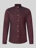 Lindbergh Regular Fit Freizeithemd aus Baumwoll-Mix Modell 'Oxford' Dunkelrot