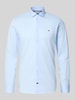 Tommy Hilfiger Tailored Fit Businesshemd aus Baumwoll-Mix Blau
