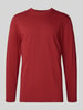RAGMAN Shirt met lange mouwen en geribde ronde hals Rood