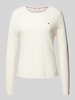 Tommy Hilfiger Gebreide pullover met logostitching Offwhite