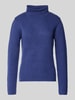Fynch-Hatton Gebreide pullover van lanawol met opstaande kraag Marineblauw