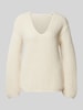 Lanius Gebreide pullover met V-hals Offwhite