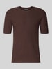 Emporio Armani T-Shirt aus Viskose-Mix in Strick-Optik Black