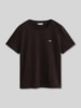 GANT Regular fit t-shirt van puur katoen Donkerbruin