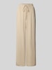 Vila Straight Leg Stoffhose aus Viskose-Leinen-Mix Modell 'PRICIL' Sand