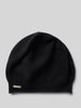 Seeberger Beanie aus reinem Kaschmir mit Label-Detail Black