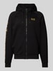 EA7 Emporio Armani Sweatjacke mit Logo-Prints und Kapuze Black